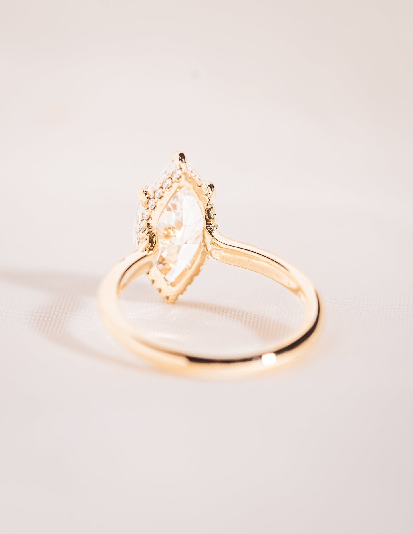 Cushion Hidden Halo Lab Grown Diamond Engagement Ring
