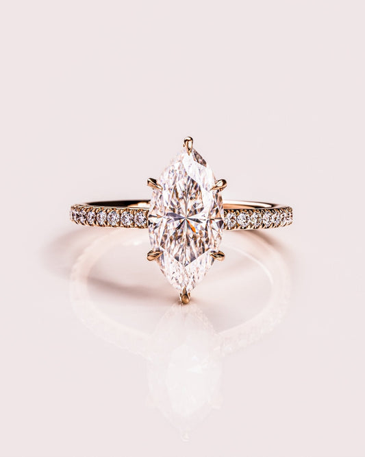 Cushion Hidden Halo Lab Grown Diamond Engagement Ring