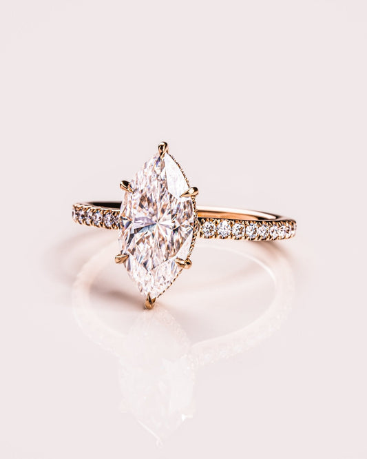 Cushion Hidden Halo Lab Grown Diamond Engagement Ring