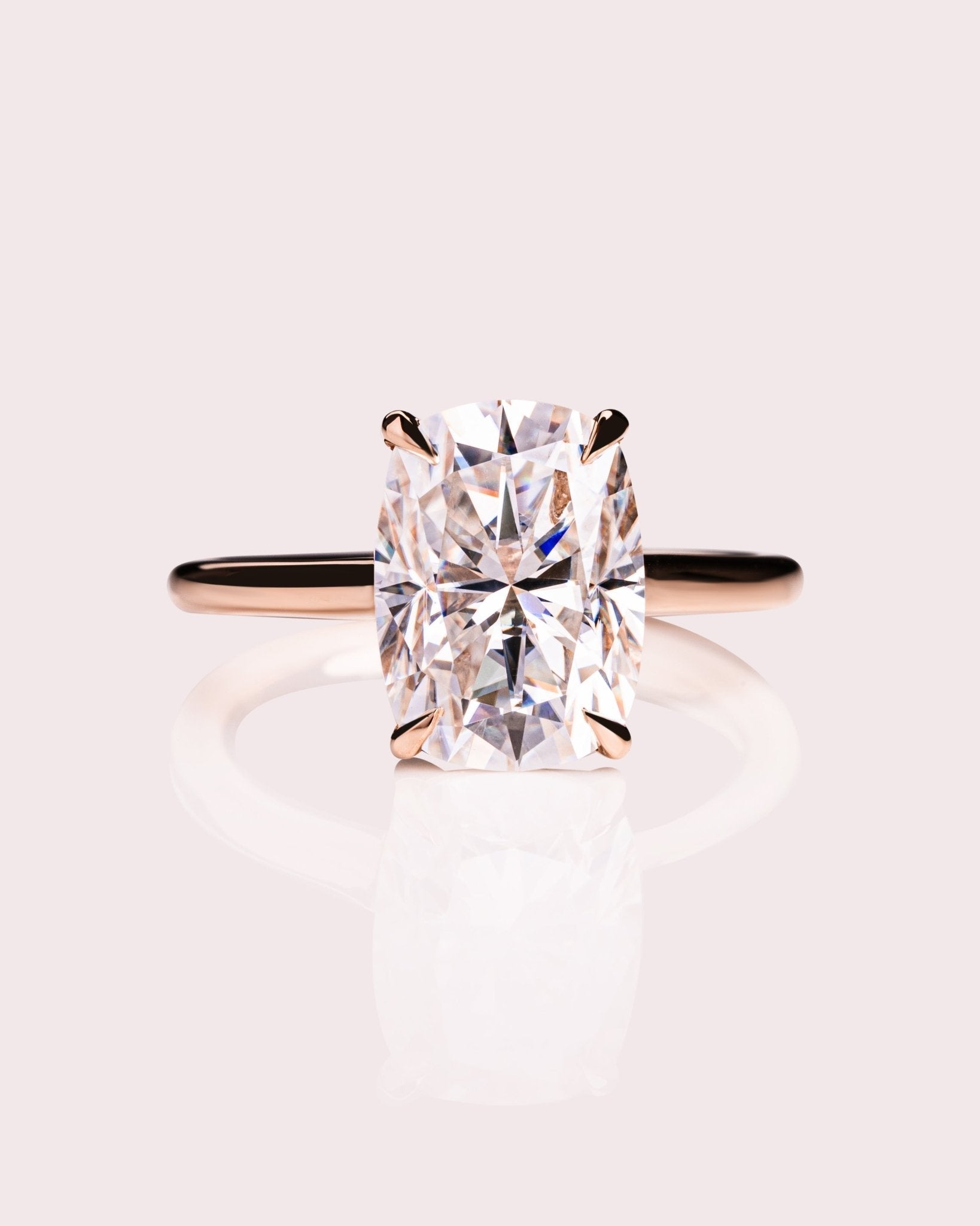 Cushion Hidden Halo Lab Grown Diamond Engagement Ring