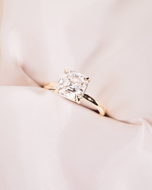 Cushion Hidden Halo Lab Grown Diamond Engagement Ring