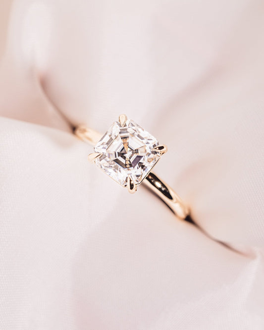 Cushion Hidden Halo Lab Grown Diamond Engagement Ring