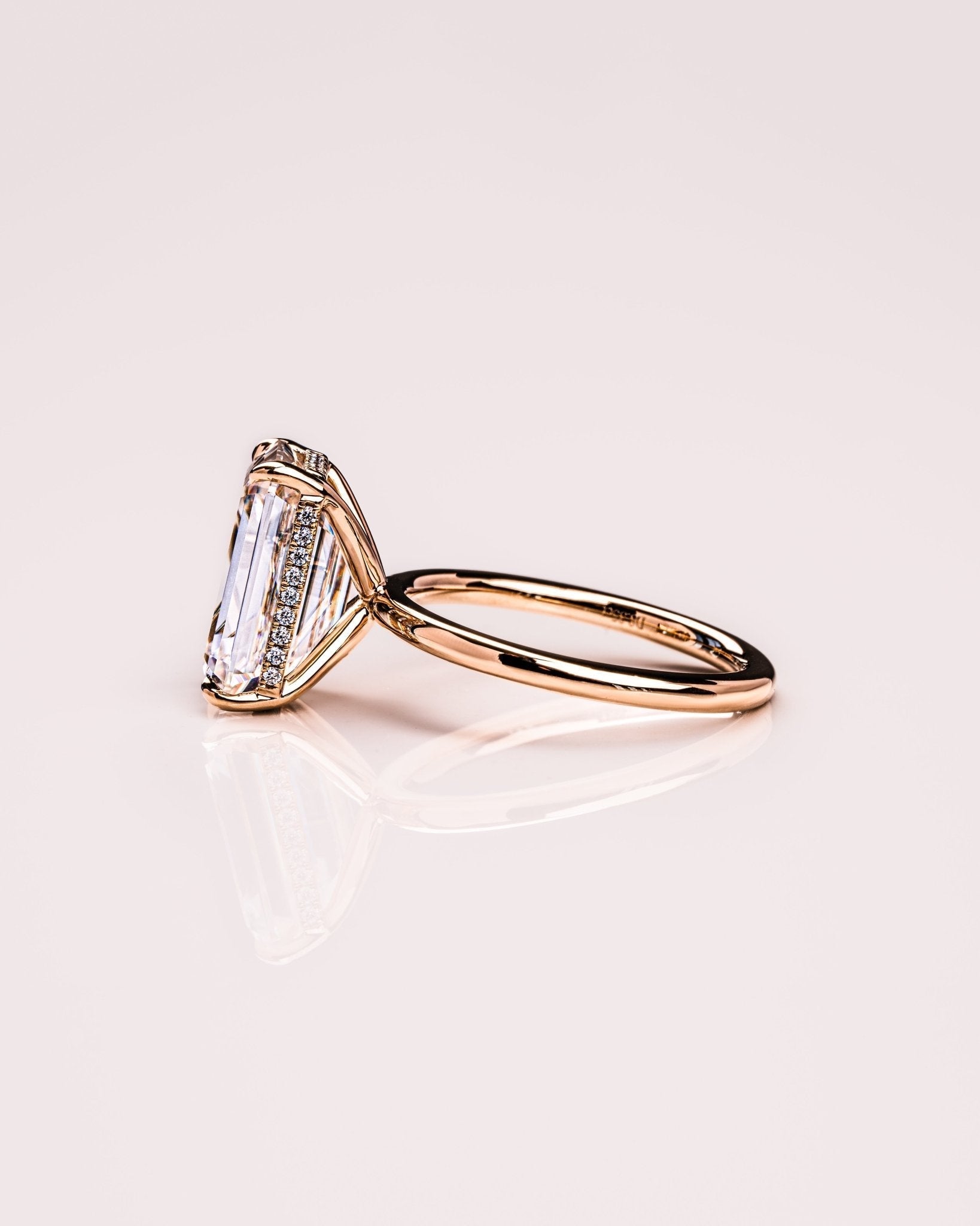 Cushion Hidden Halo Lab Grown Diamond Engagement Ring