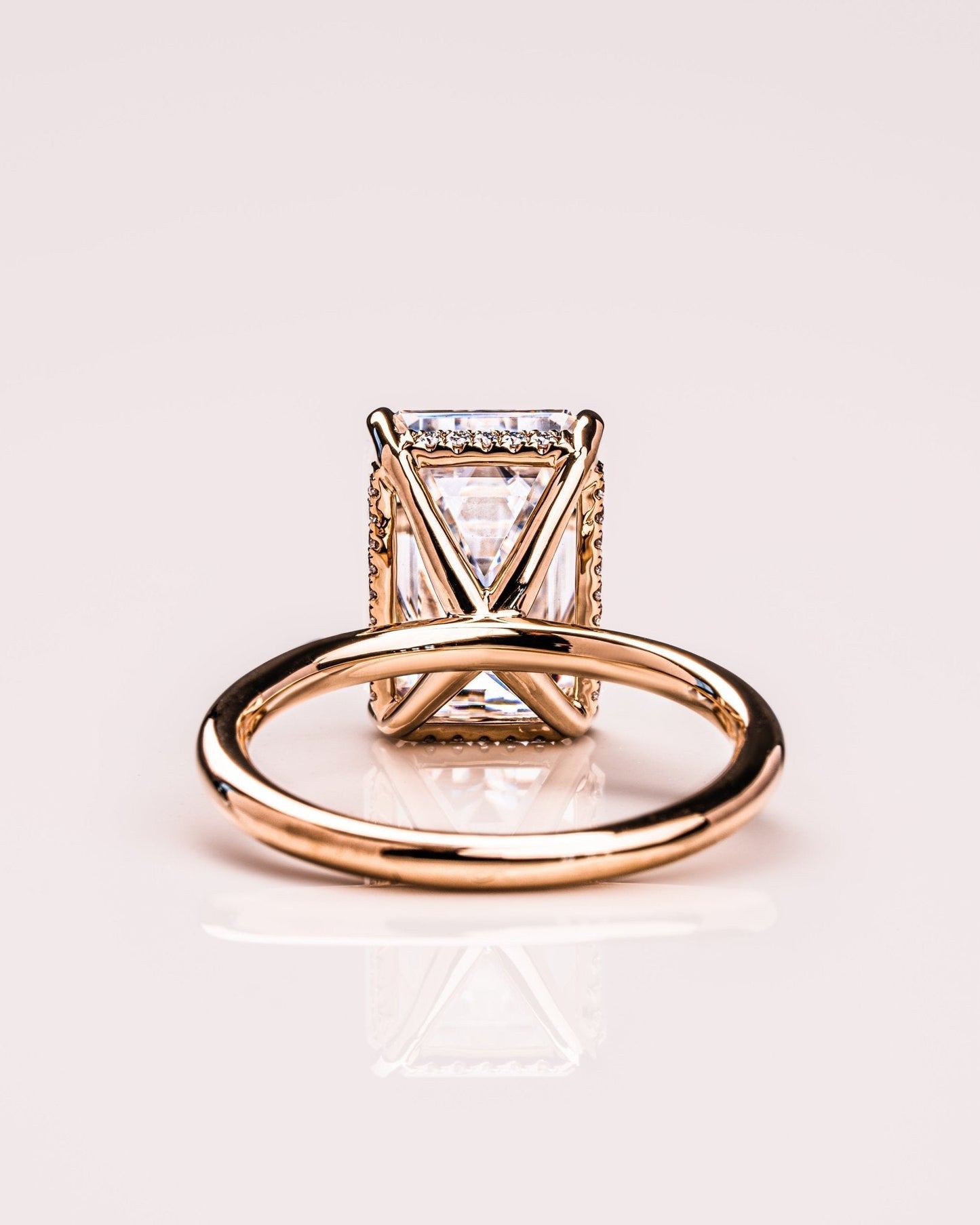Cushion Hidden Halo Lab Grown Diamond Engagement Ring