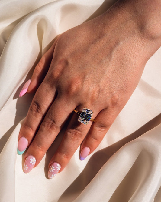 Cushion Hidden Halo Lab Grown Diamond Engagement Ring