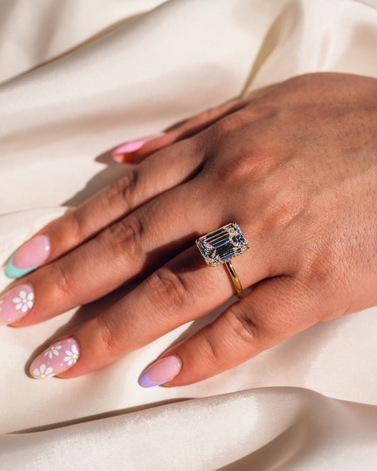 Cushion Hidden Halo Lab Grown Diamond Engagement Ring