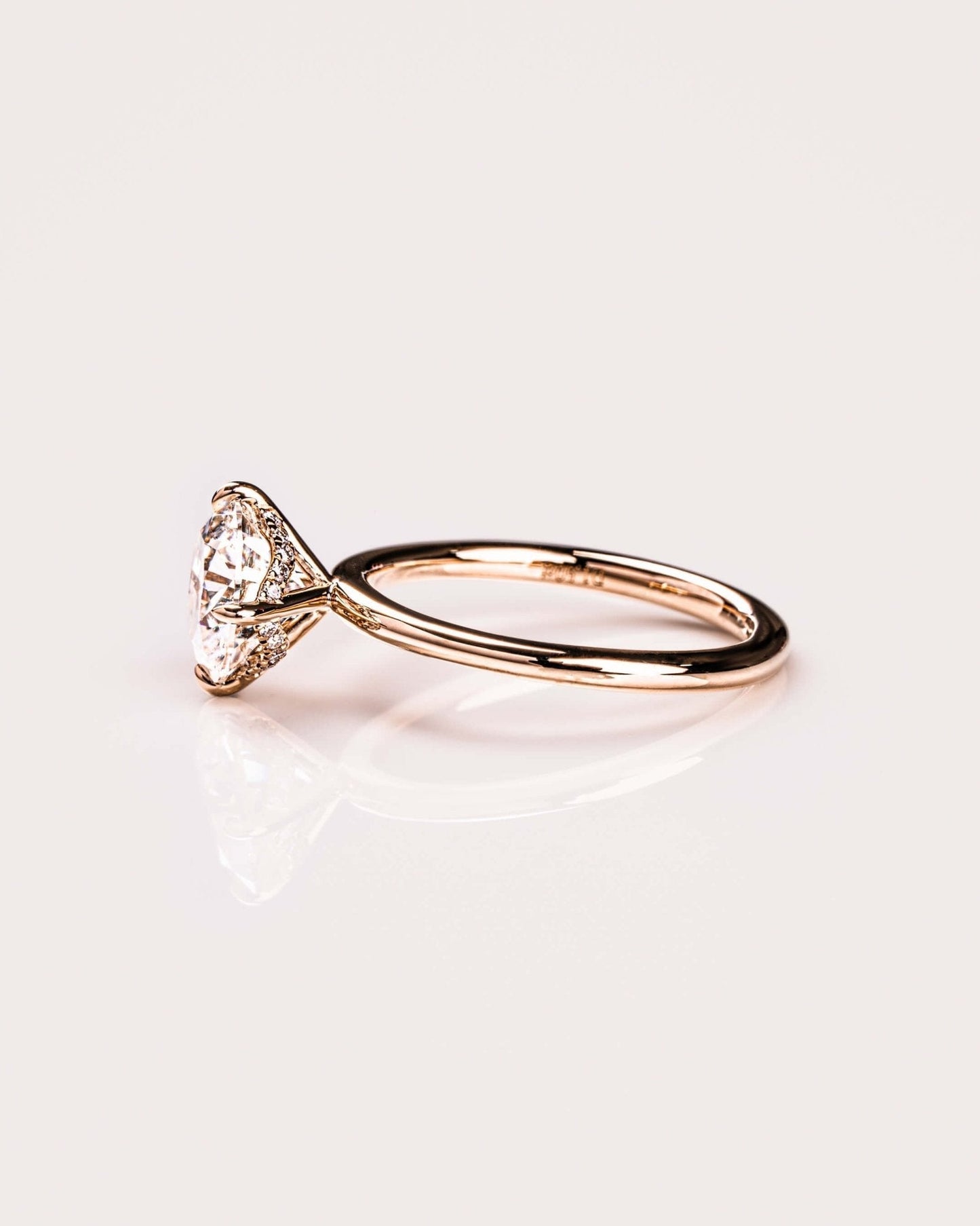 Cushion Hidden Halo Lab Grown Diamond Engagement Ring