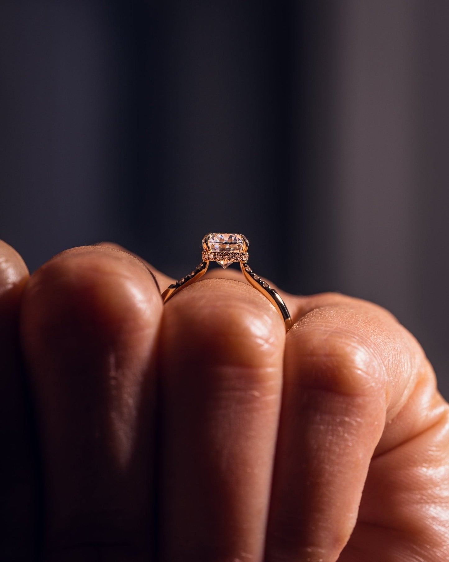 Cushion Hidden Halo Lab Grown Diamond Engagement Ring
