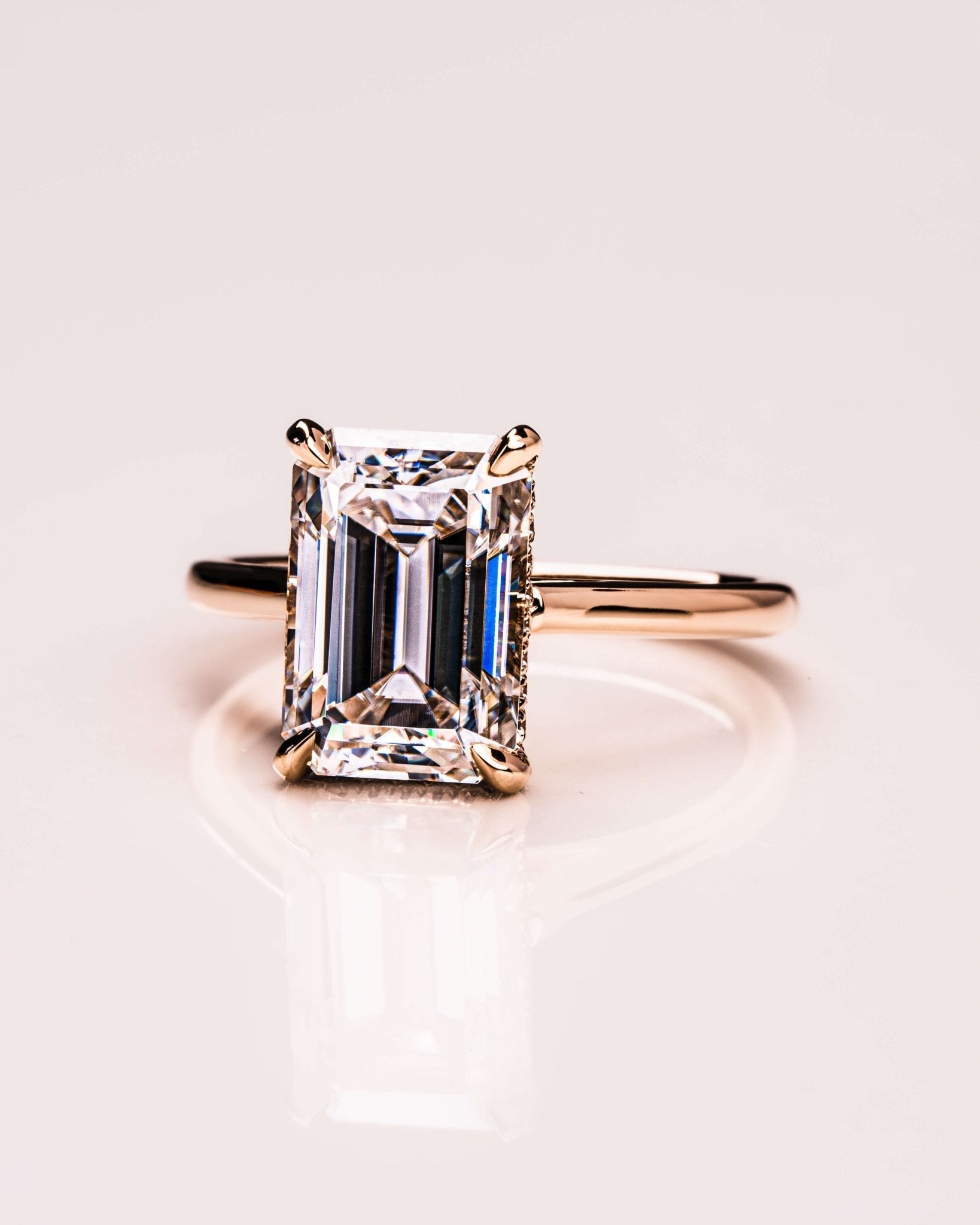Cushion Hidden Halo Lab Grown Diamond Engagement Ring