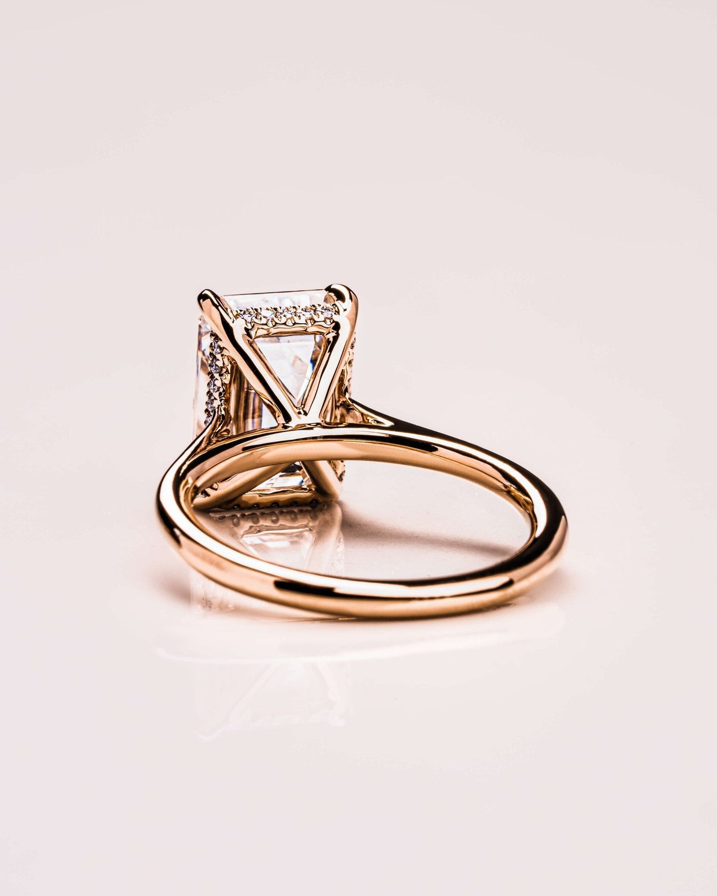 Cushion Hidden Halo Lab Grown Diamond Engagement Ring