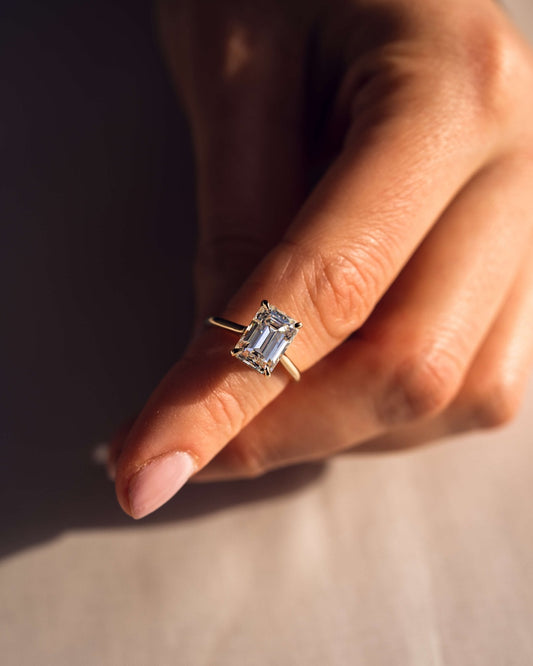Cushion Hidden Halo Lab Grown Diamond Engagement Ring
