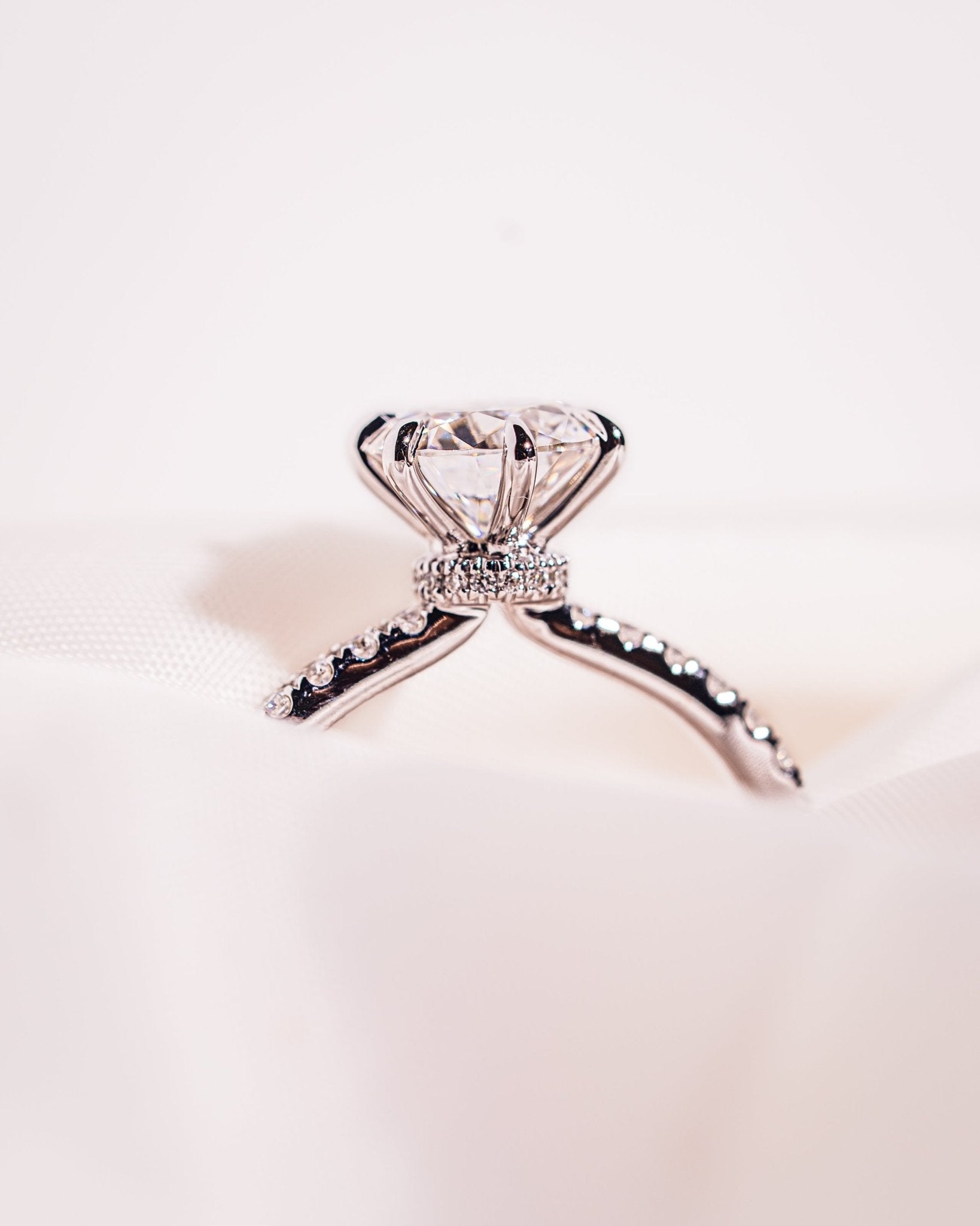 Cushion Hidden Halo Lab Grown Diamond Engagement Ring