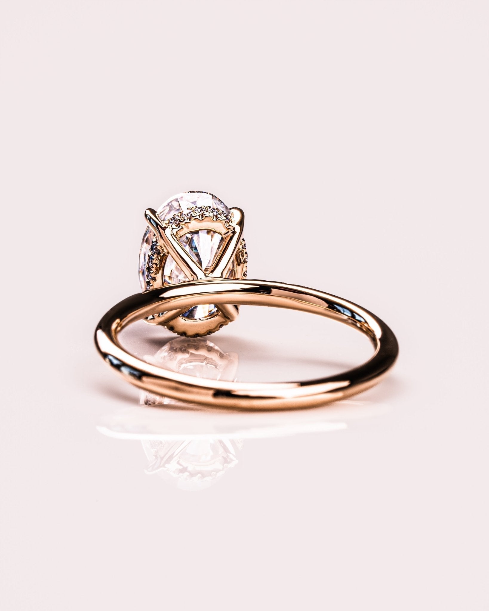 Cushion Hidden Halo Lab Grown Diamond Engagement Ring