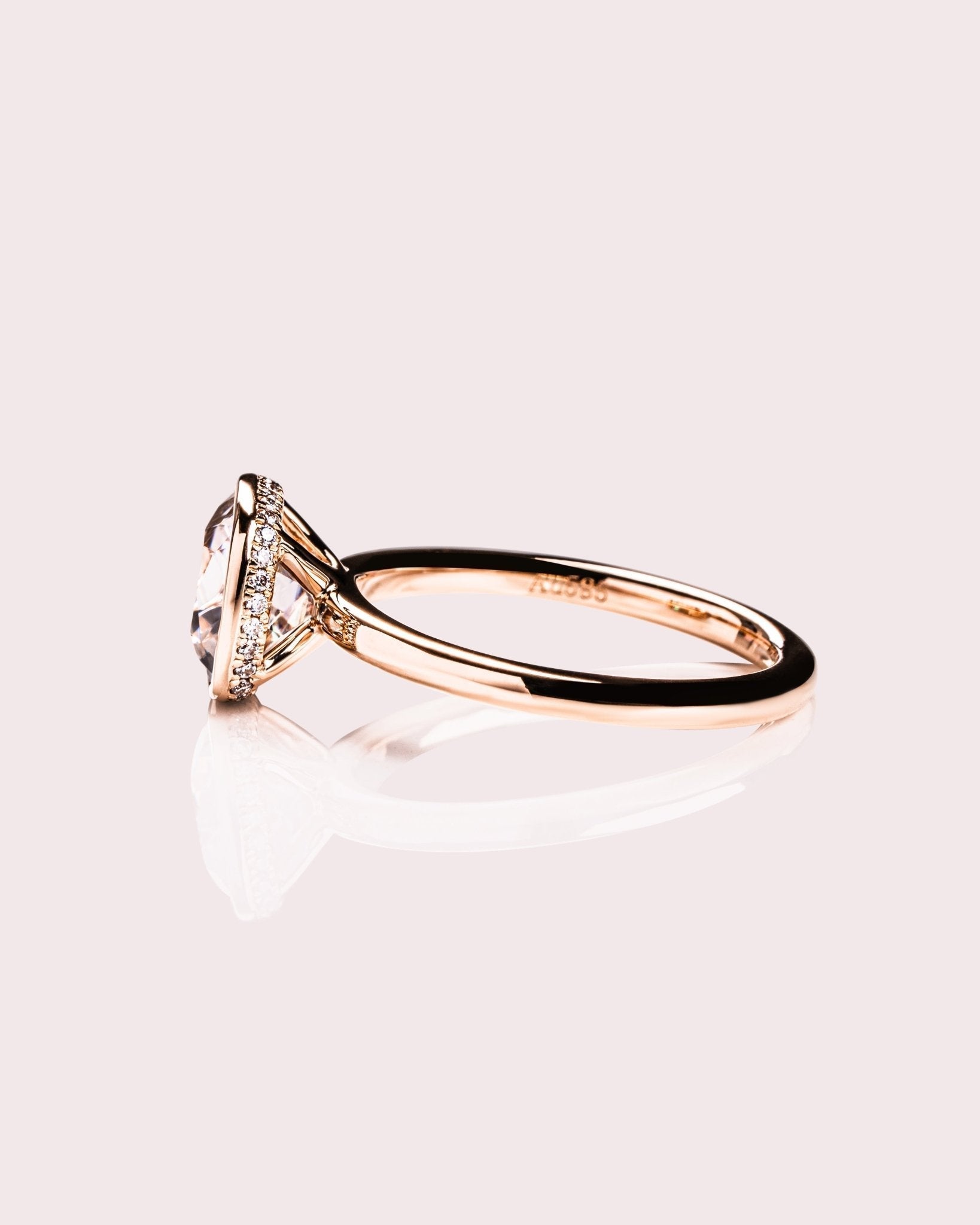 Cushion Hidden Halo Lab Grown Diamond Engagement Ring