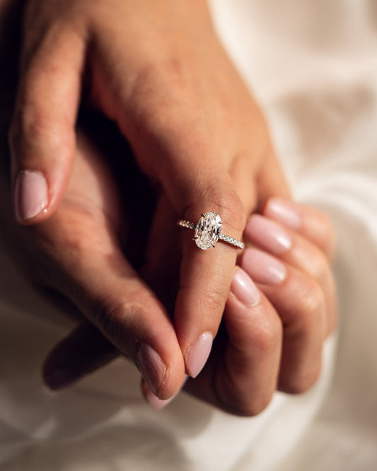 Cushion Hidden Halo Lab Grown Diamond Engagement Ring
