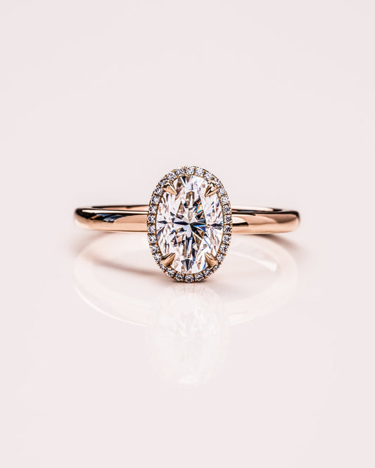 Cushion Hidden Halo Lab Grown Diamond Engagement Ring