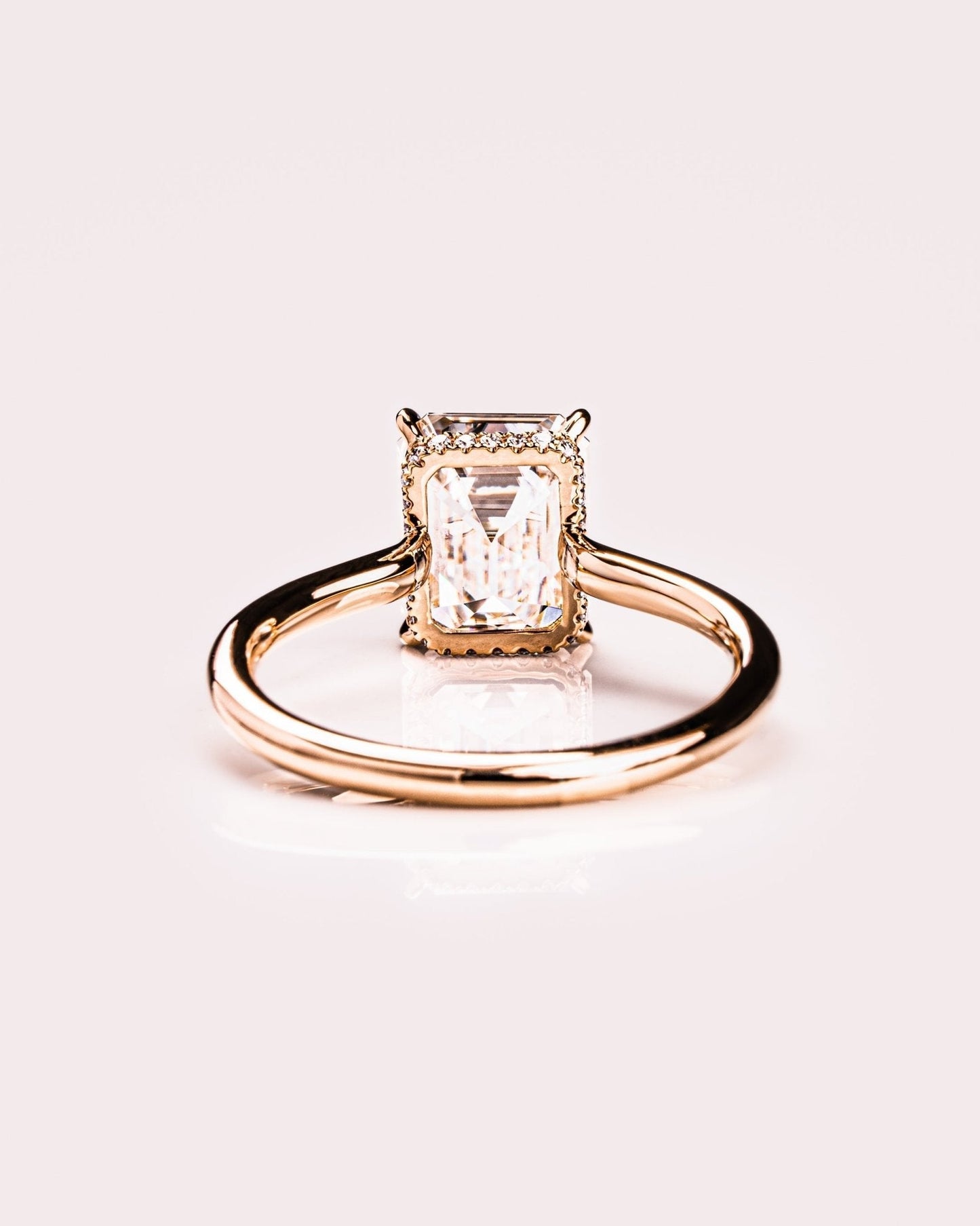 Cushion Hidden Halo Lab Grown Diamond Engagement Ring
