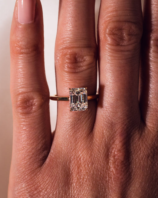 Cushion Hidden Halo Lab Grown Diamond Engagement Ring