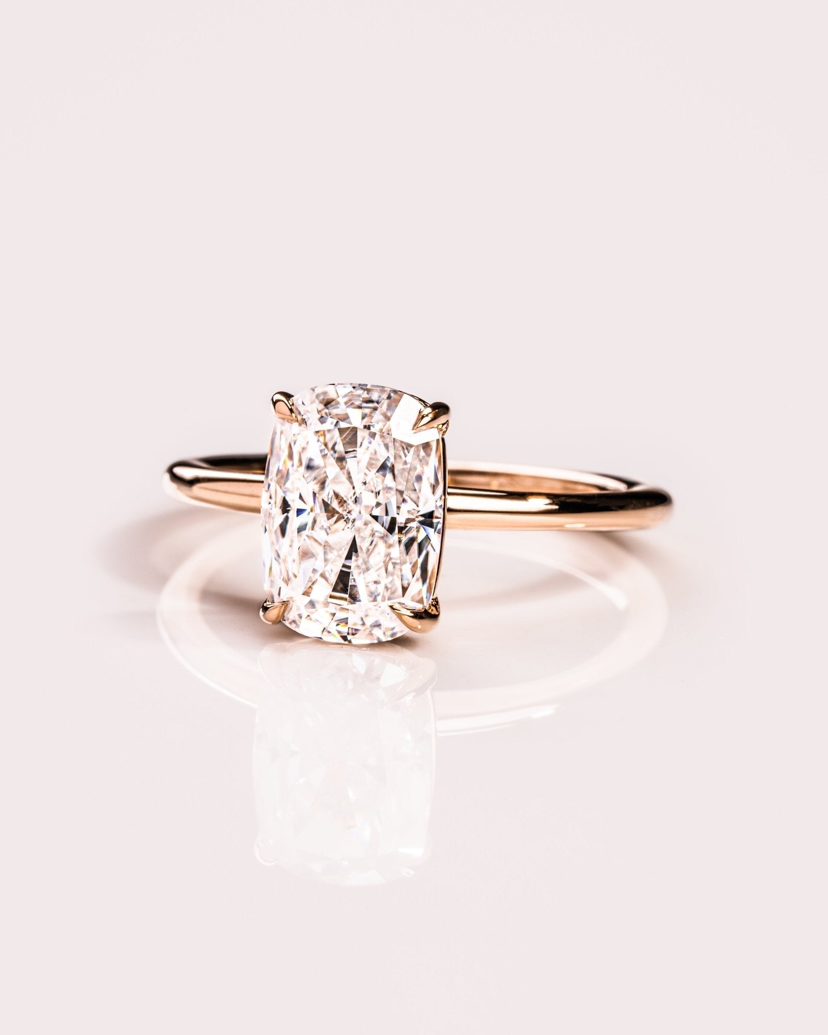 Cushion Hidden Halo Lab Grown Diamond Engagement Ring
