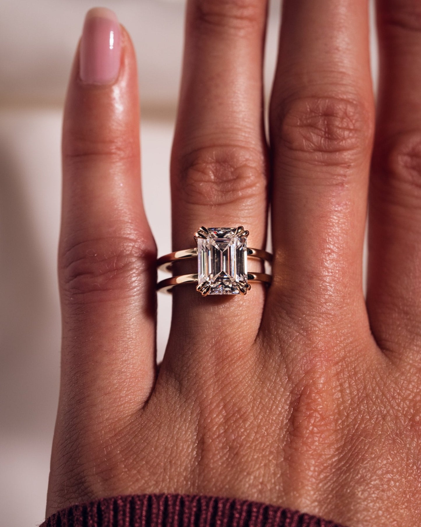 Cushion Hidden Halo Lab Grown Diamond Engagement Ring