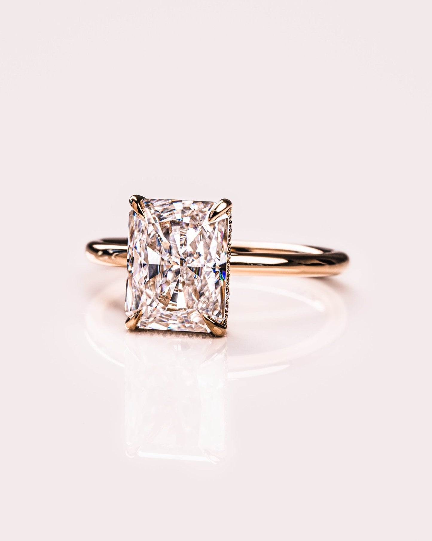 Cushion Hidden Halo Lab Grown Diamond Engagement Ring