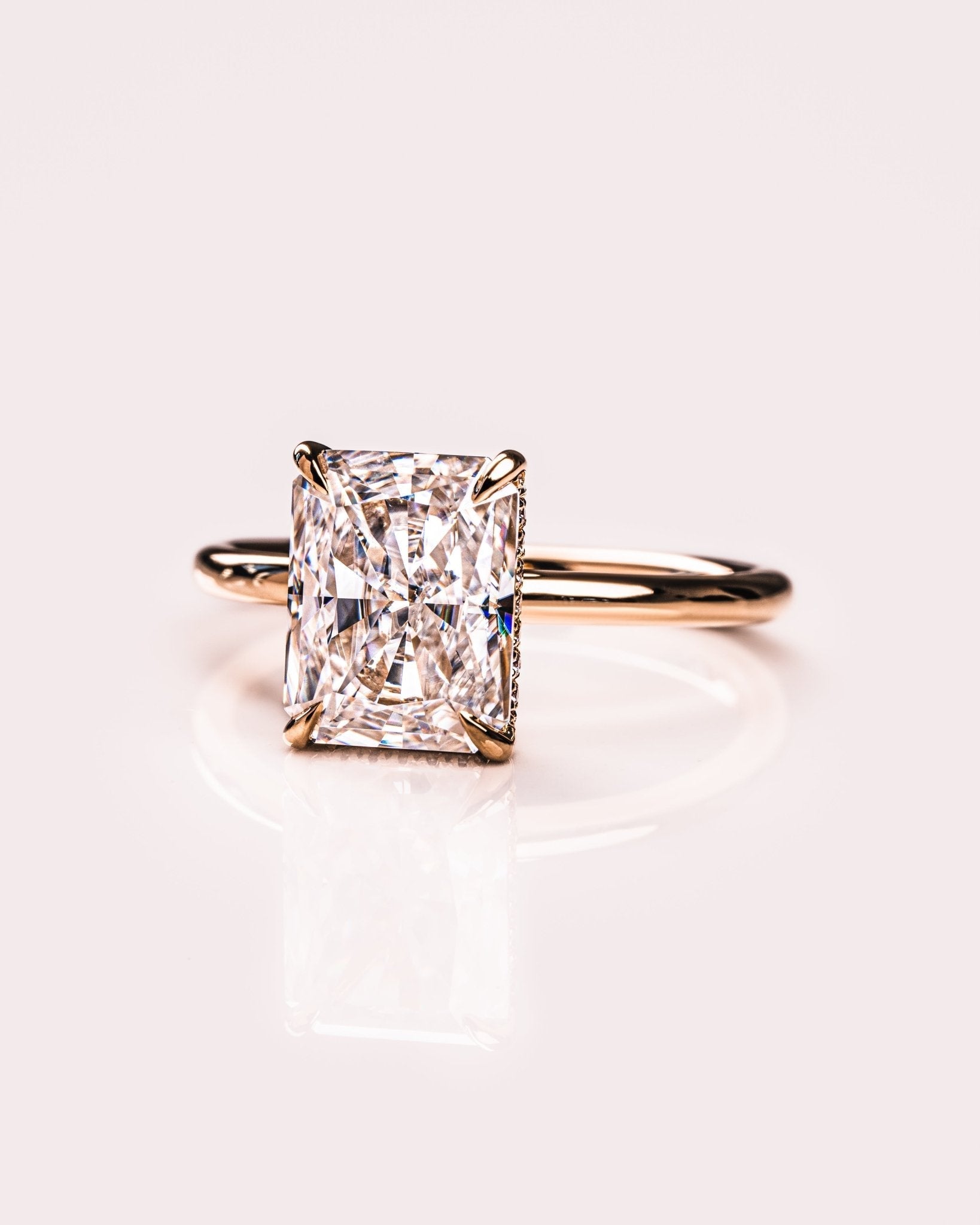 Cushion Hidden Halo Lab Grown Diamond Engagement Ring