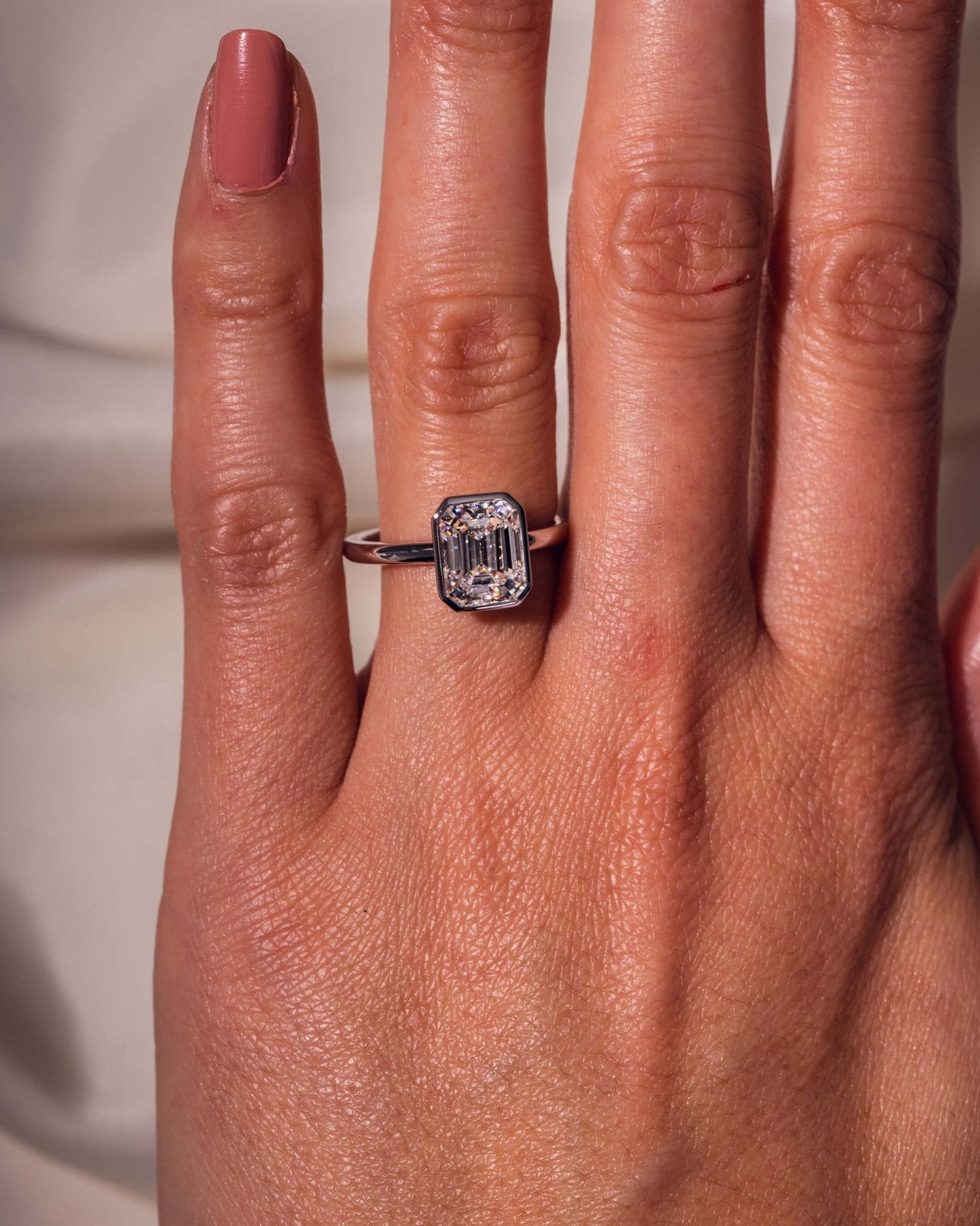 Cushion Hidden Halo Lab Grown Diamond Engagement Ring
