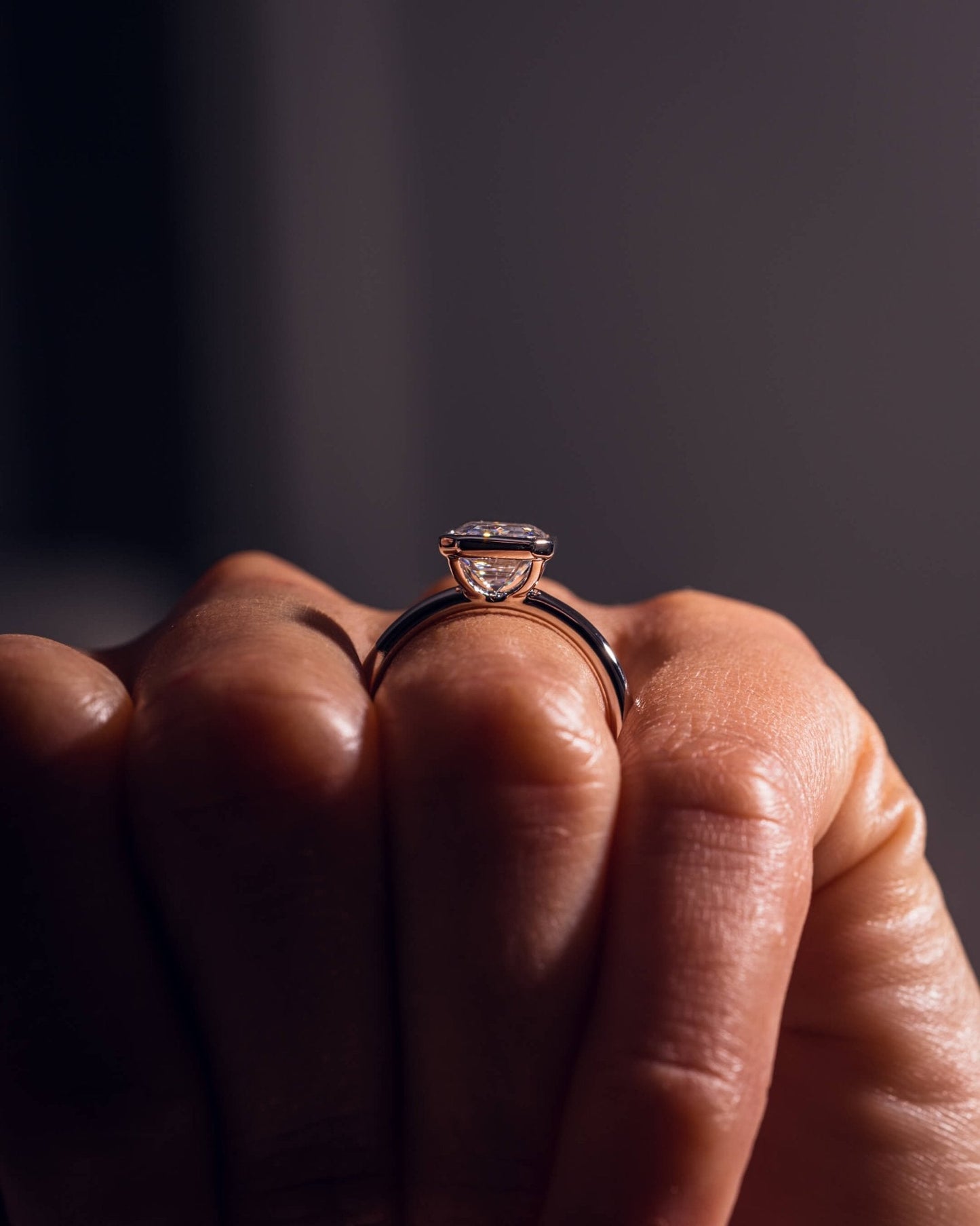 Cushion Hidden Halo Lab Grown Diamond Engagement Ring