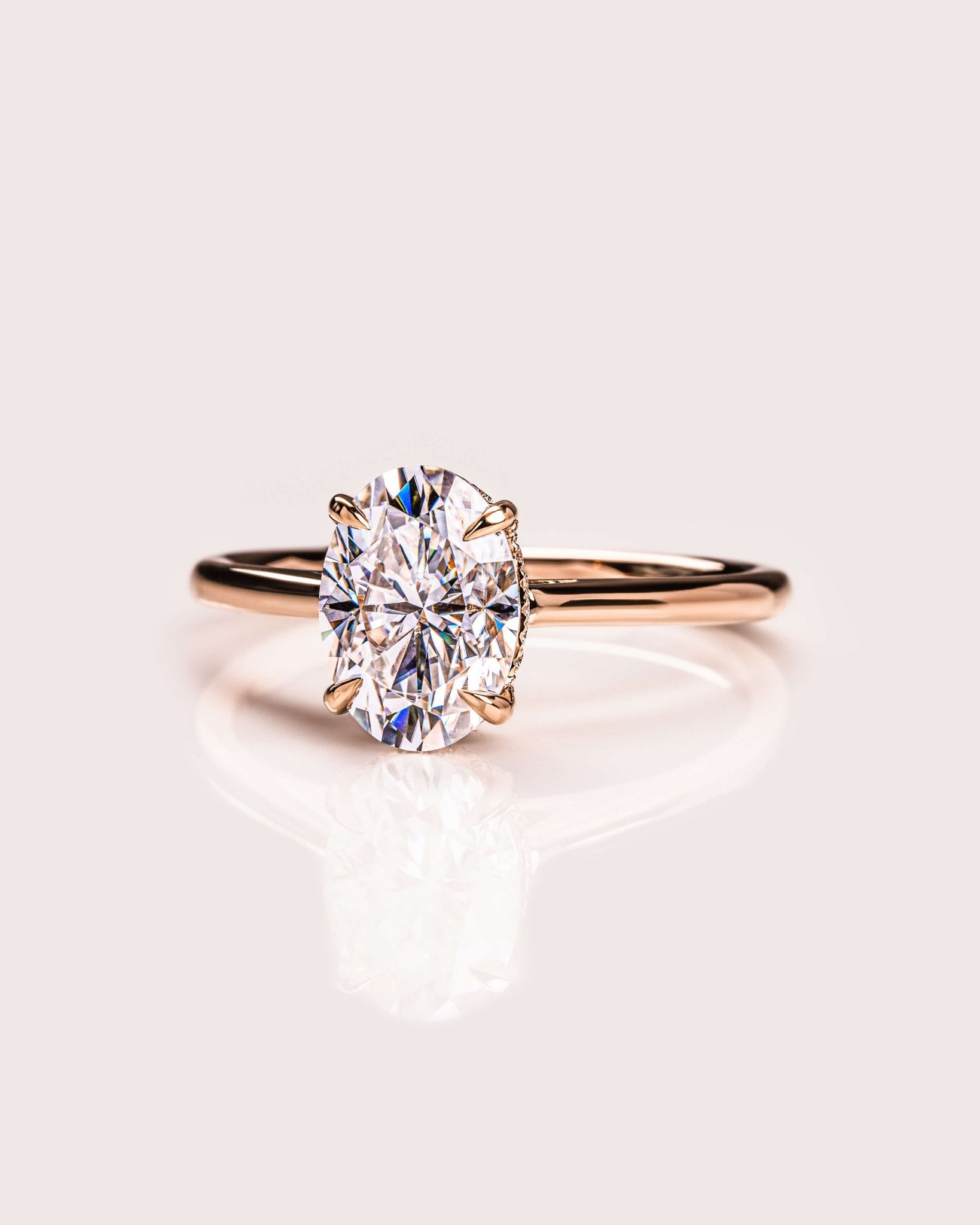 Cushion Hidden Halo Lab Grown Diamond Engagement Ring