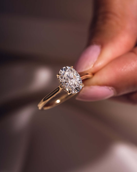 Cushion Hidden Halo Lab Grown Diamond Engagement Ring