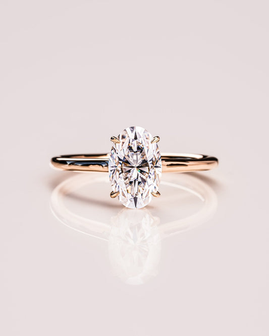 Cushion Hidden Halo Lab Grown Diamond Engagement Ring