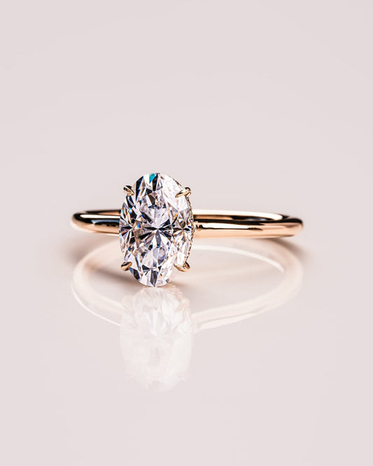 Cushion Hidden Halo Lab Grown Diamond Engagement Ring