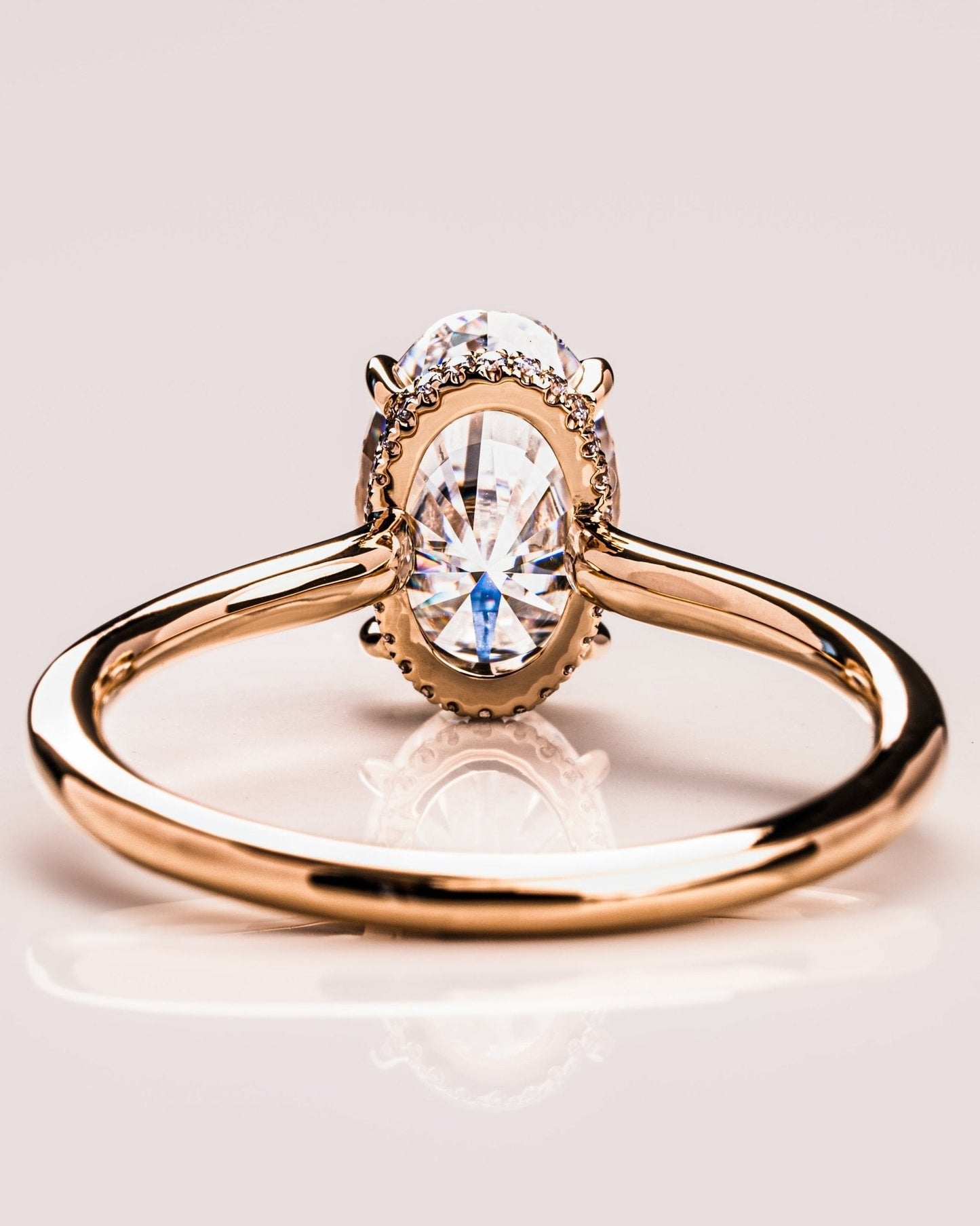 Cushion Hidden Halo Lab Grown Diamond Engagement Ring