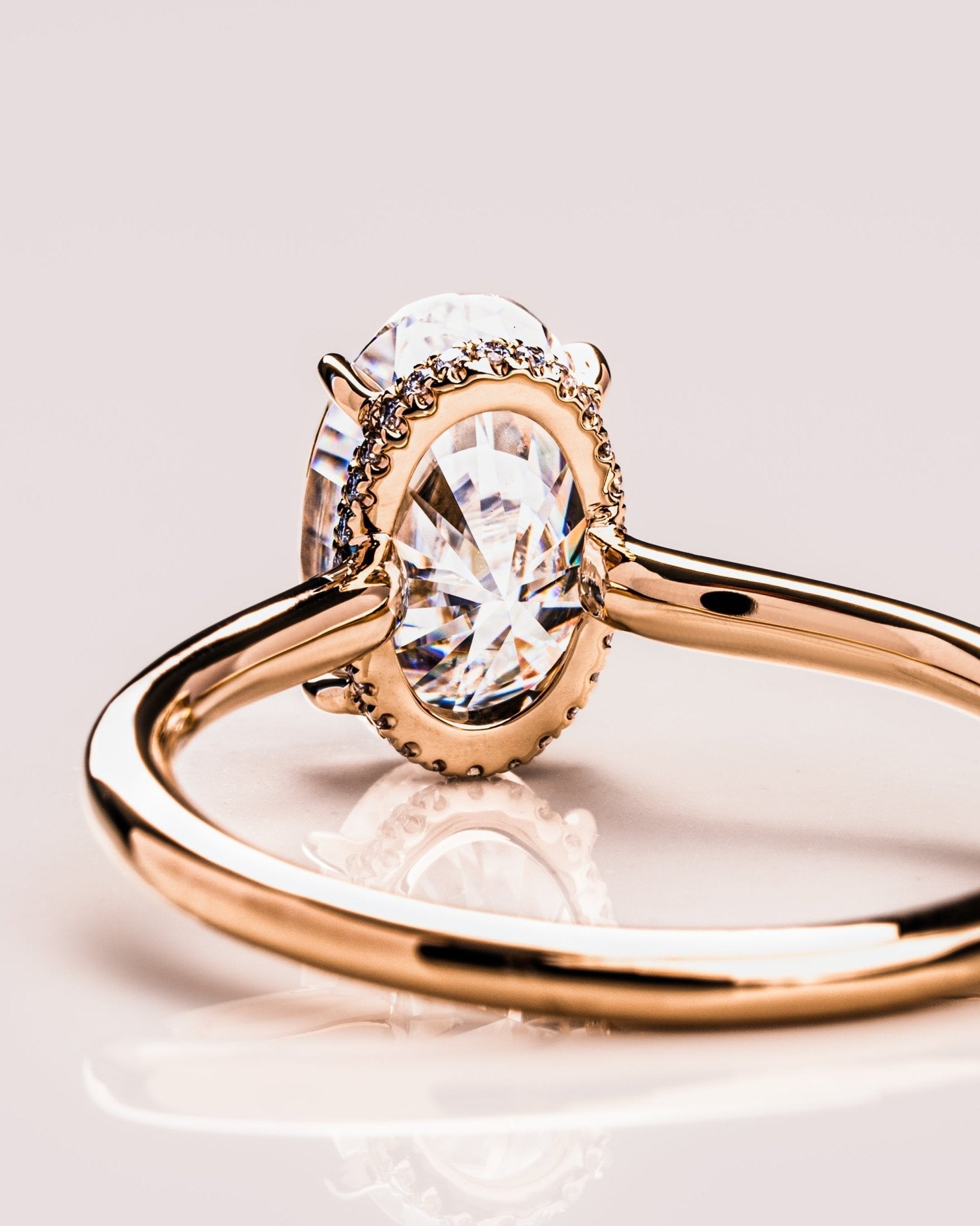 Cushion Hidden Halo Lab Grown Diamond Engagement Ring