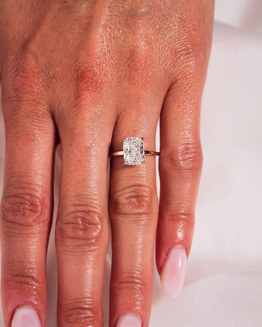 Cushion Hidden Halo Lab Grown Diamond Engagement Ring