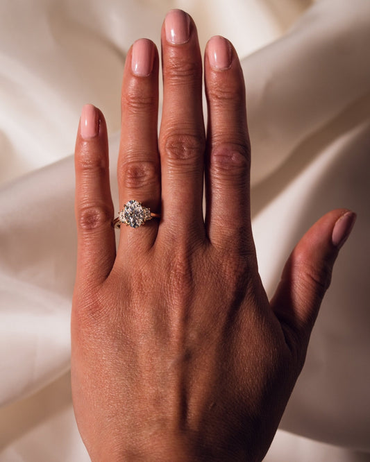 Cushion Hidden Halo Lab Grown Diamond Engagement Ring