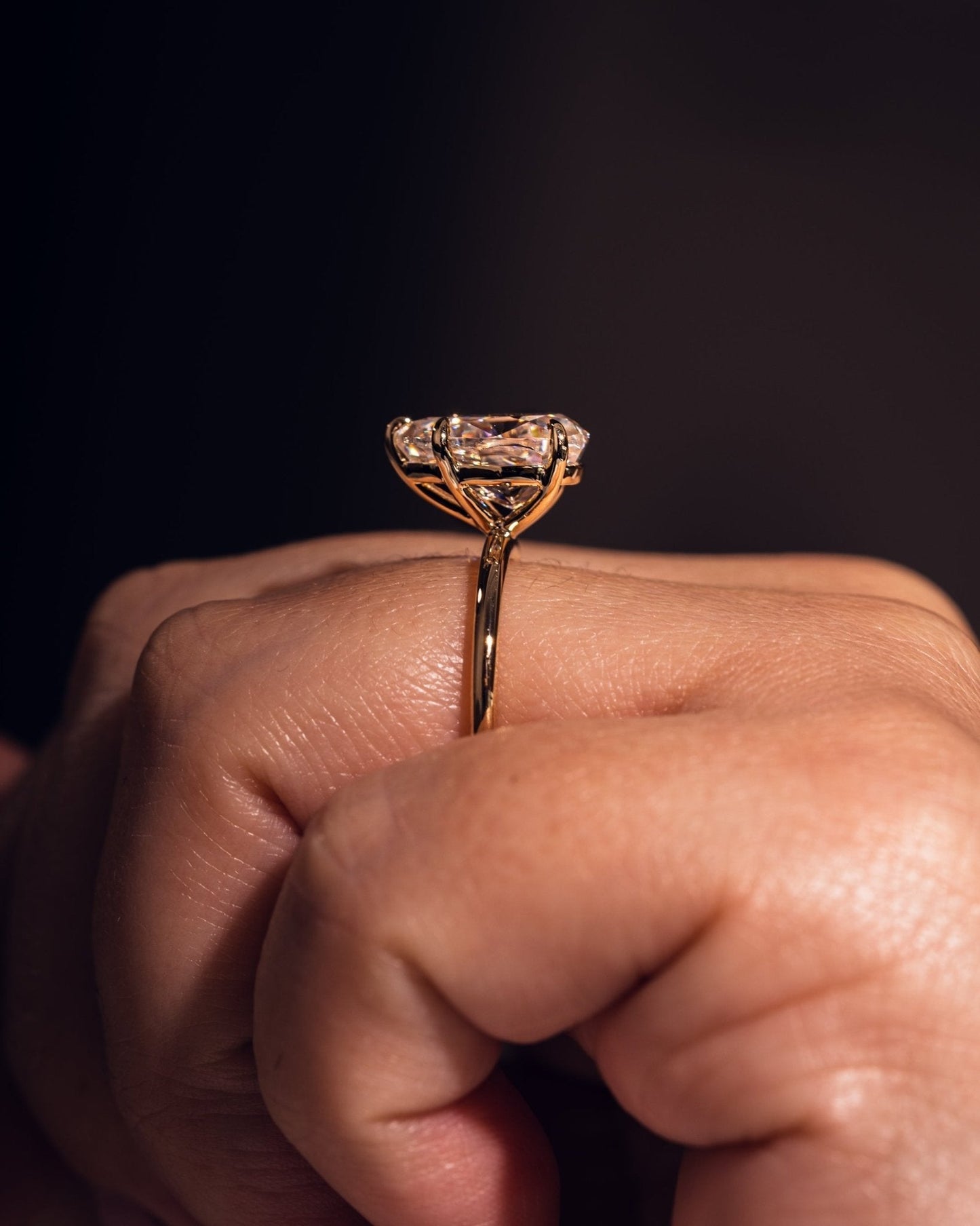Cushion Hidden Halo Lab Grown Diamond Engagement Ring