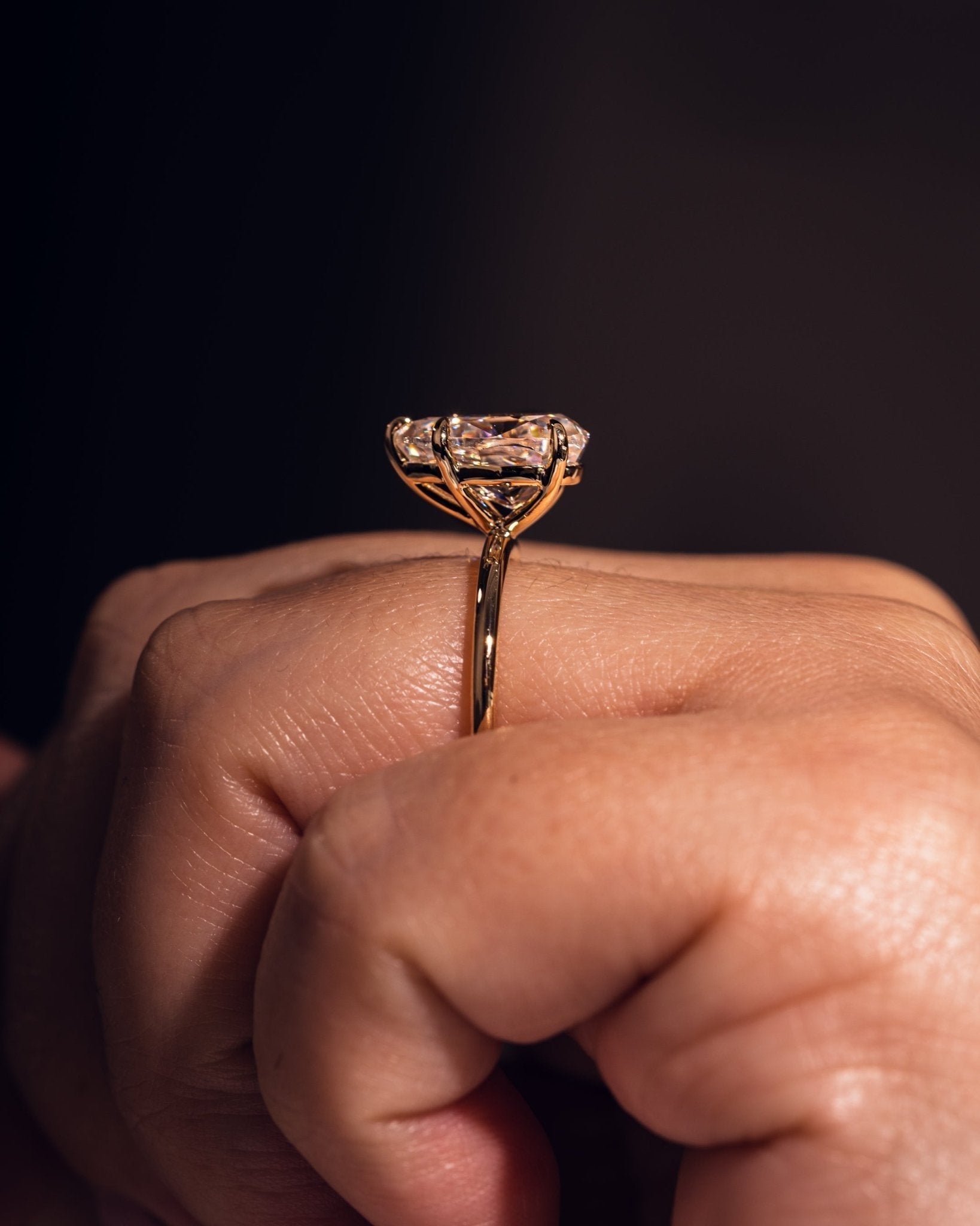 Cushion Hidden Halo Lab Grown Diamond Engagement Ring