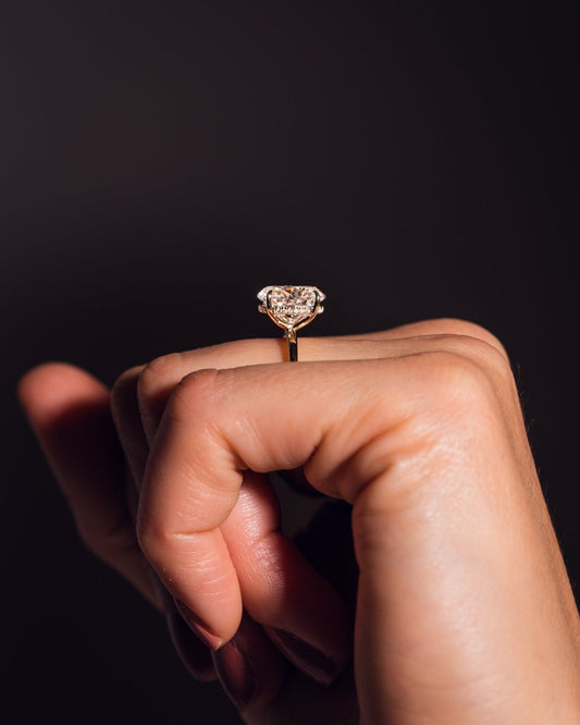 Cushion Hidden Halo Lab Grown Diamond Engagement Ring