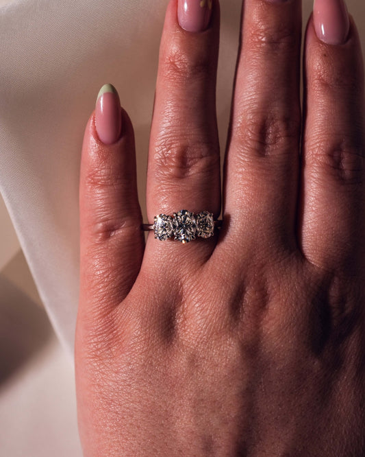 Cushion Hidden Halo Lab Grown Diamond Engagement Ring