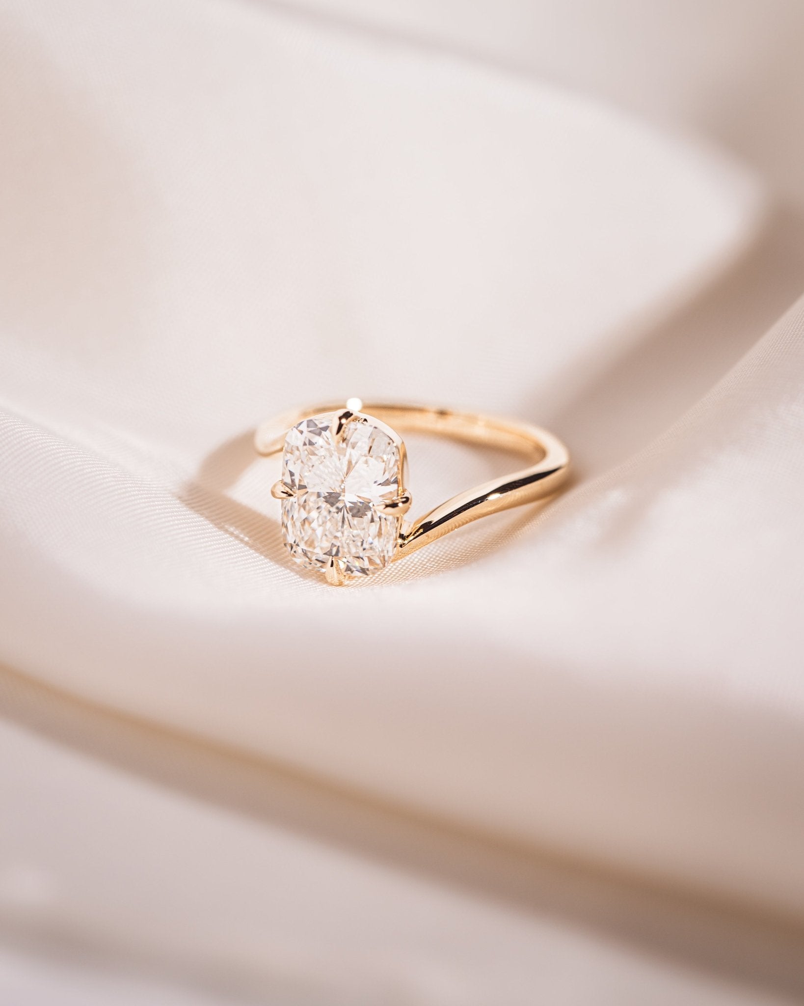 Cushion Hidden Halo Lab Grown Diamond Engagement Ring