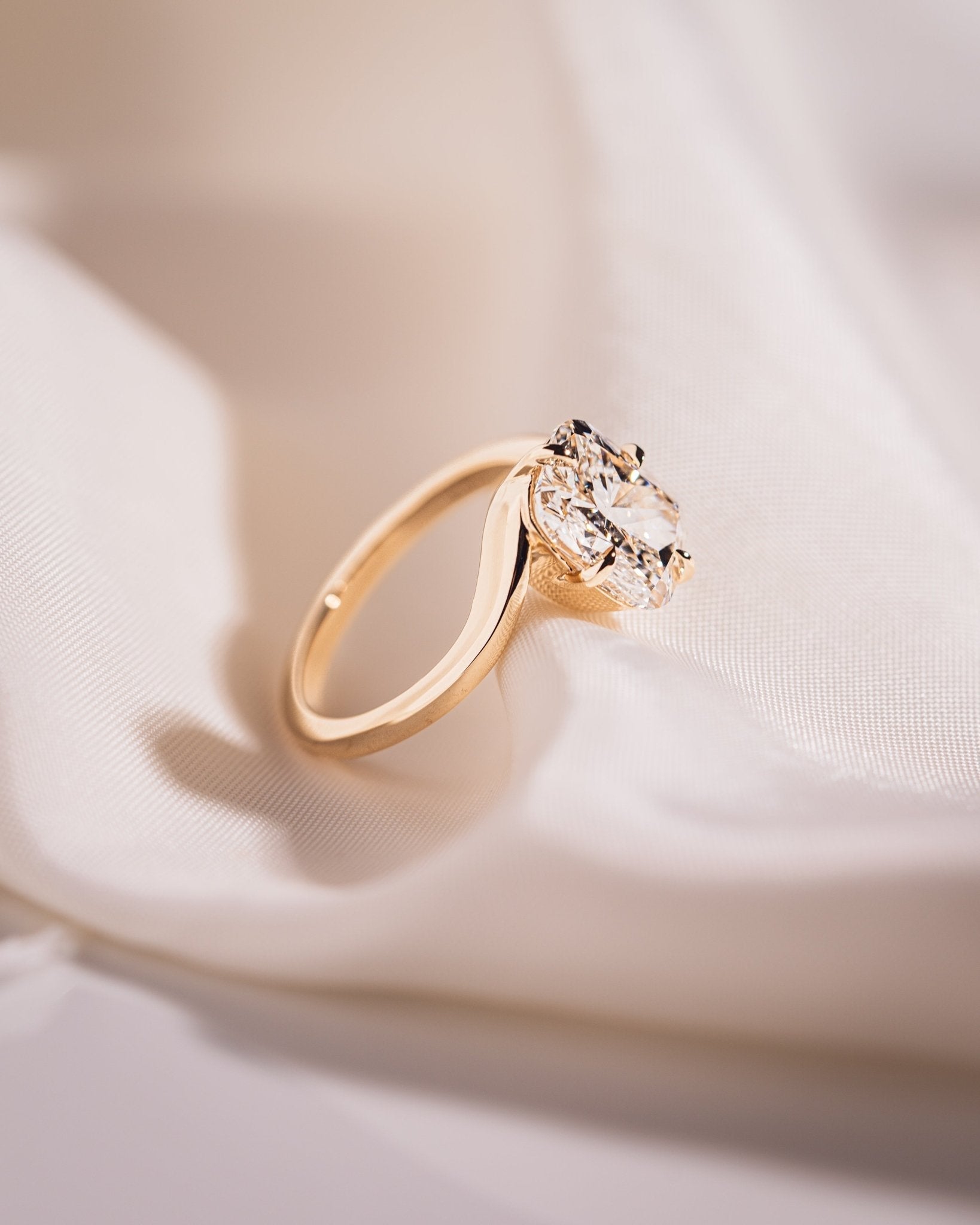 Cushion Hidden Halo Lab Grown Diamond Engagement Ring
