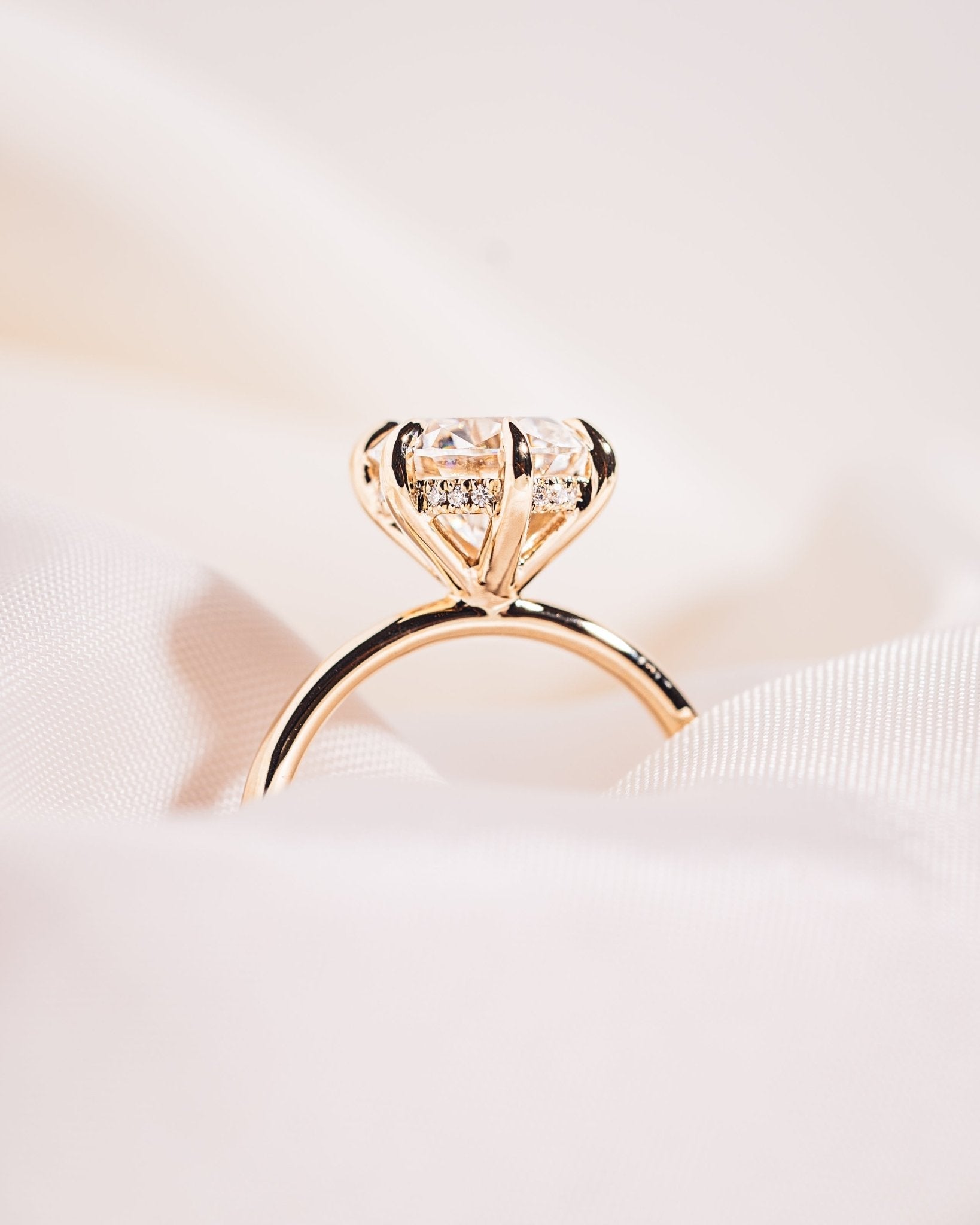 Cushion Hidden Halo Lab Grown Diamond Engagement Ring