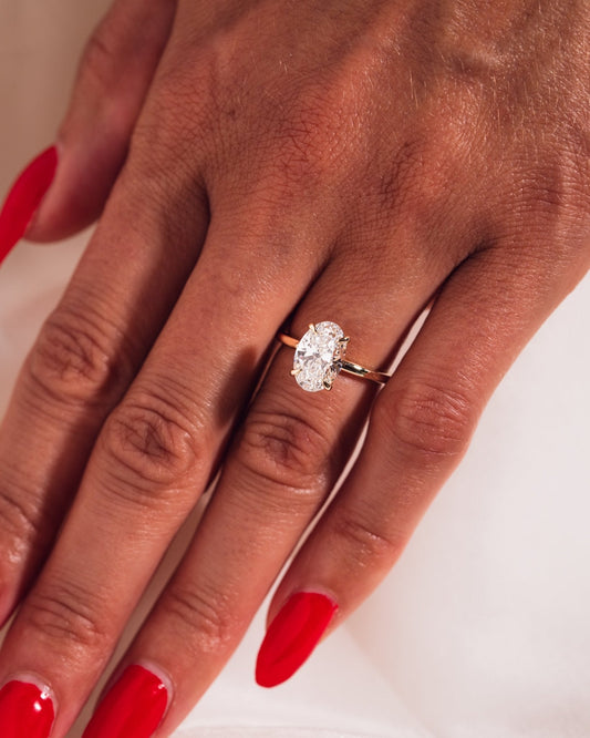 Cushion Hidden Halo Lab Grown Diamond Engagement Ring