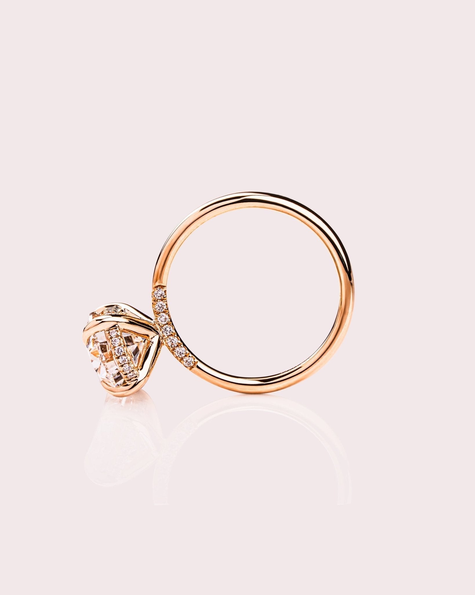 Cushion Hidden Halo Lab Grown Diamond Engagement Ring