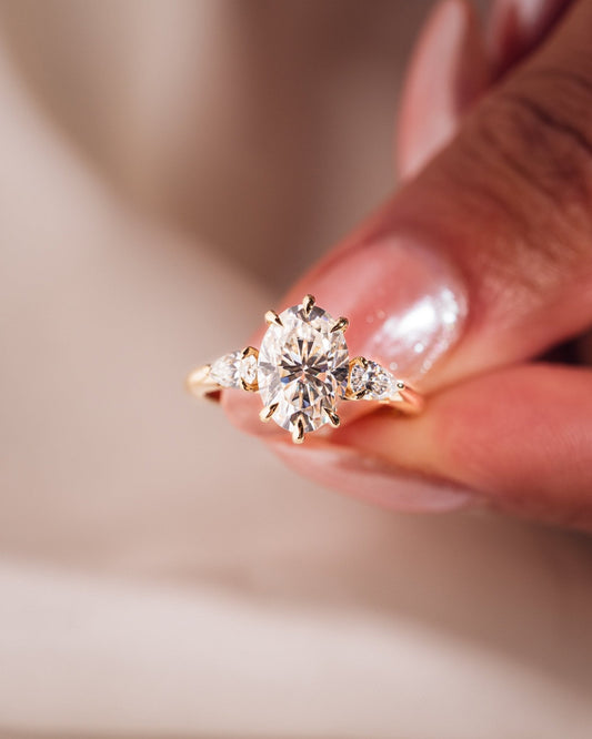 Cushion Hidden Halo Lab Grown Diamond Engagement Ring