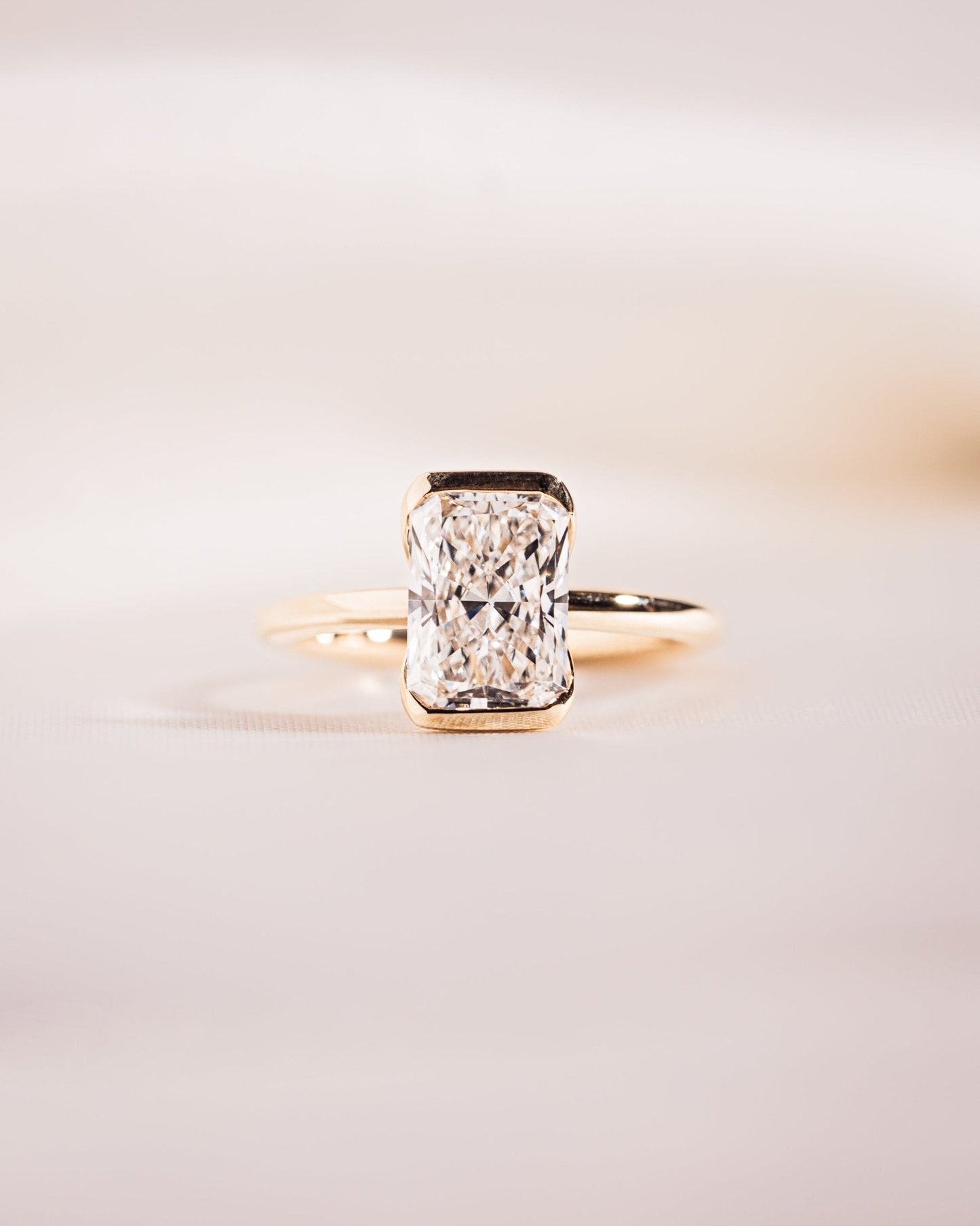 Cushion Hidden Halo Lab Grown Diamond Engagement Ring