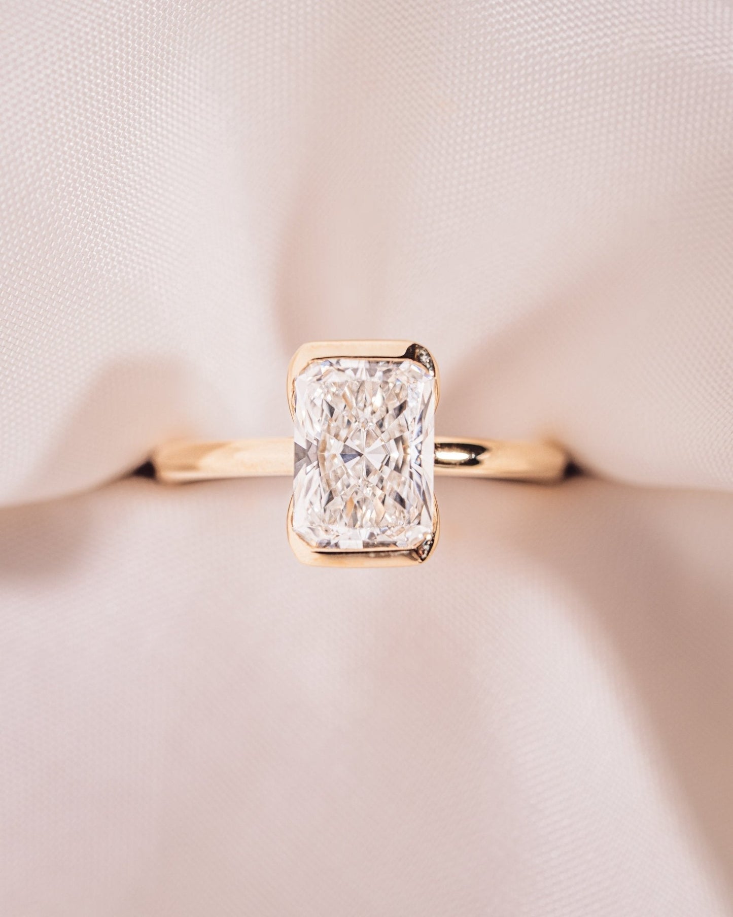 Cushion Hidden Halo Lab Grown Diamond Engagement Ring
