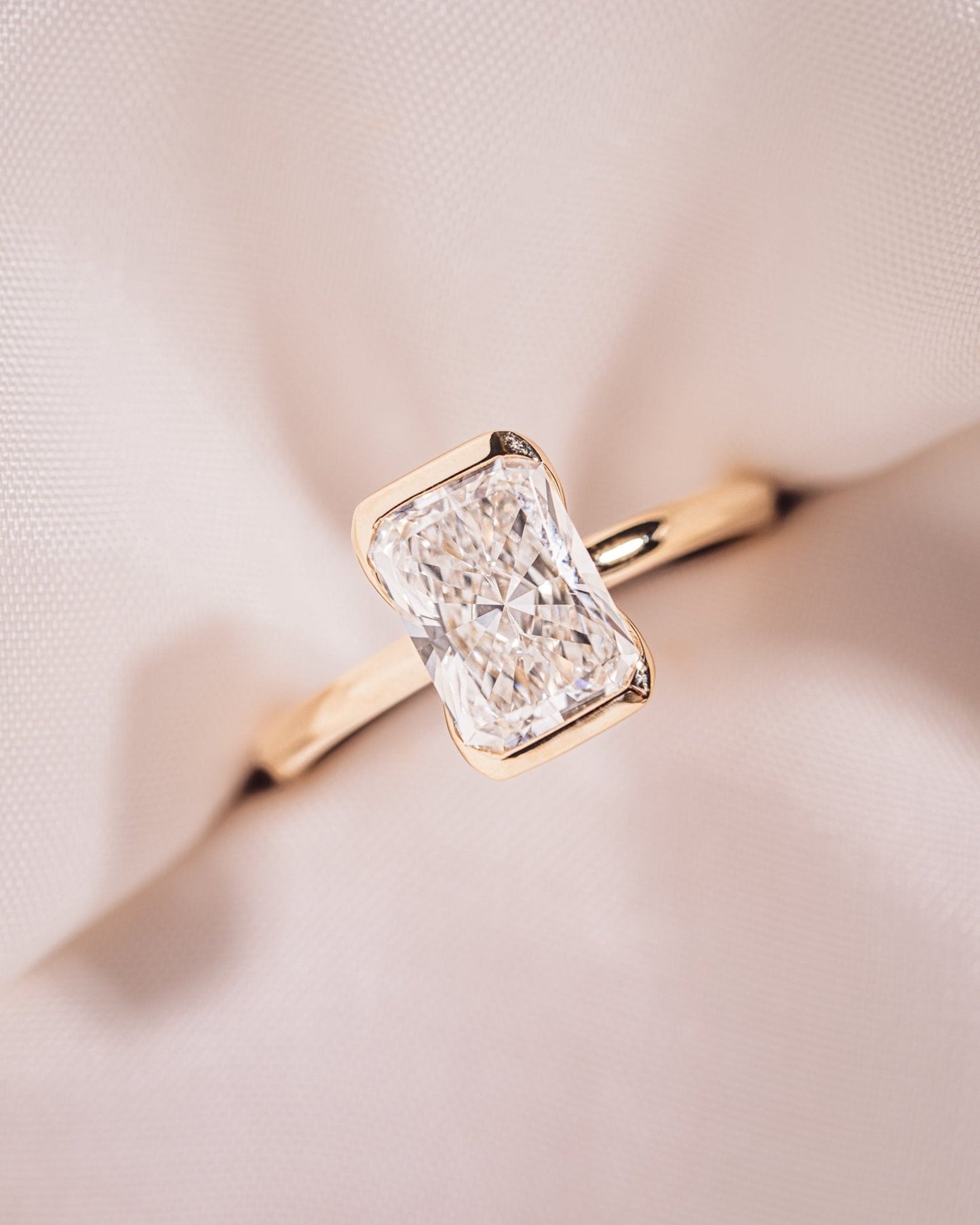 Cushion Hidden Halo Lab Grown Diamond Engagement Ring
