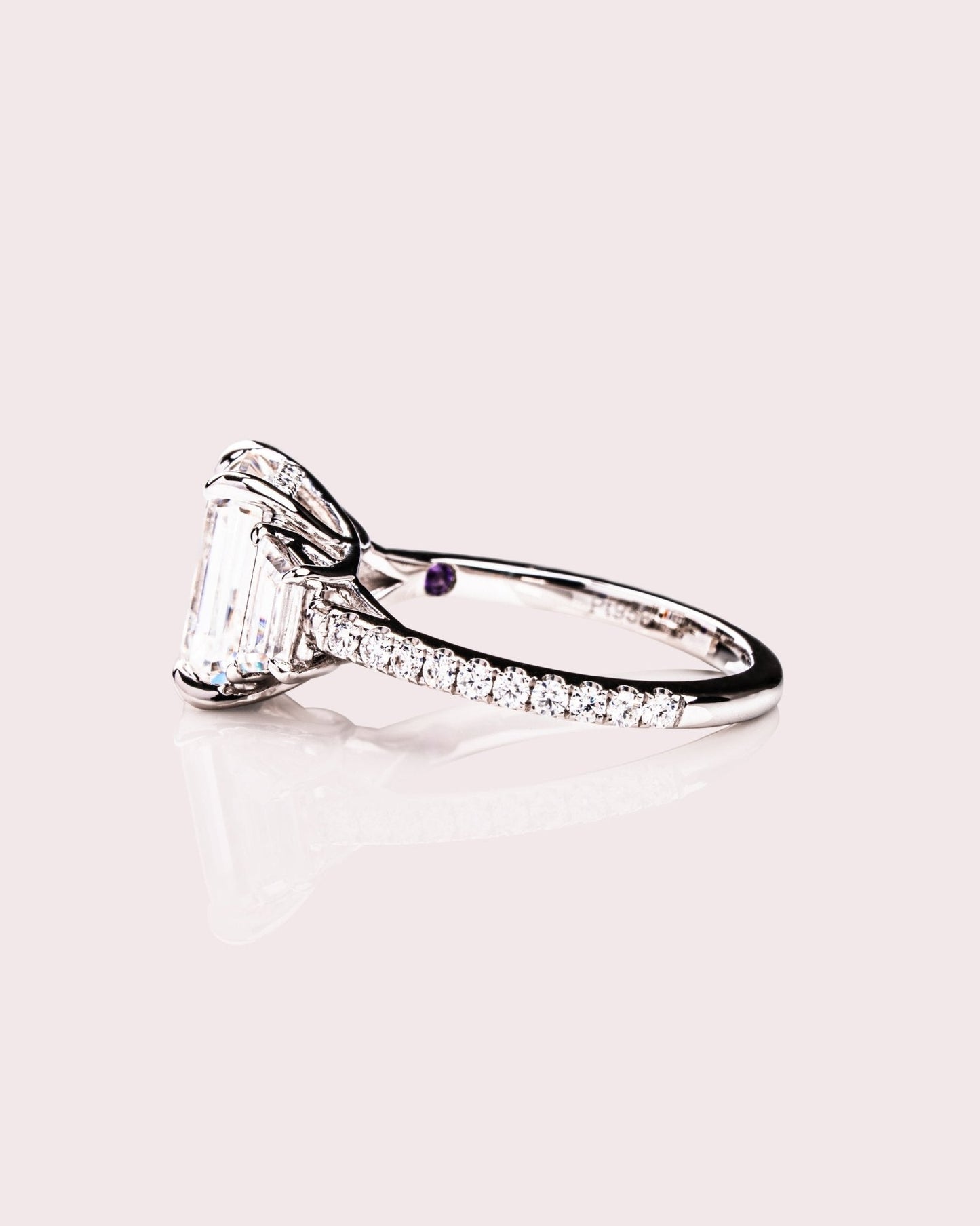 Cushion Hidden Halo Lab Grown Diamond Engagement Ring